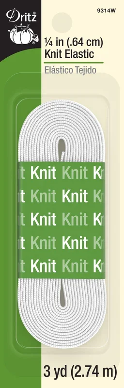 1/4″ Knit Elastic, White