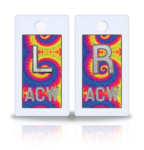 1 5/8″ Height Plastic Backing Lead X-Ray Markers, Tie Dye Design