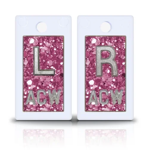 1 5/8″ Height Plastic Lead X Ray Markers, Melon Glitter