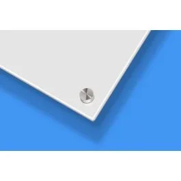 1/8″ Thick, 3′ x 4′ Magnetic Glass Dry Erase Board, Standoff Mount