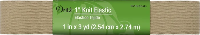 1″ Knit Elastic, Khaki, 3 yd