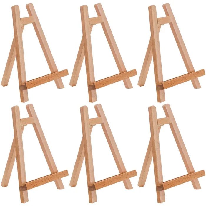 10.5″ Small Wooden Tabletop Easel (6 Pack) for Painting and Display Stand – A-Frame Table Top Easel, Canvas Holder
