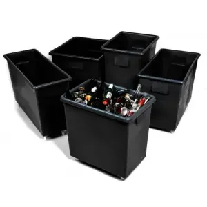 100% Recylced Polyethylene Bottle Skip; 165L; Black