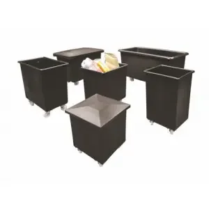 100% Recylced Polyethylene Mobile Tapered Truck; 135L; Black