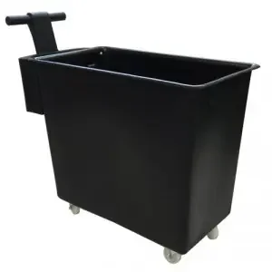100% Recylced Polyethylene Mobile Tapered Truck with Handle; 320L; Black