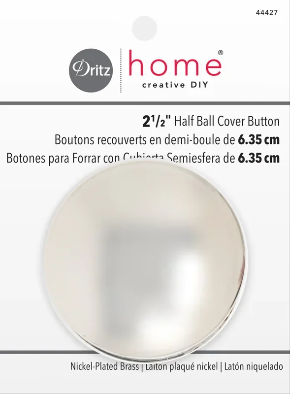 2-1/2″ Half Ball Cover Button, Nickel
