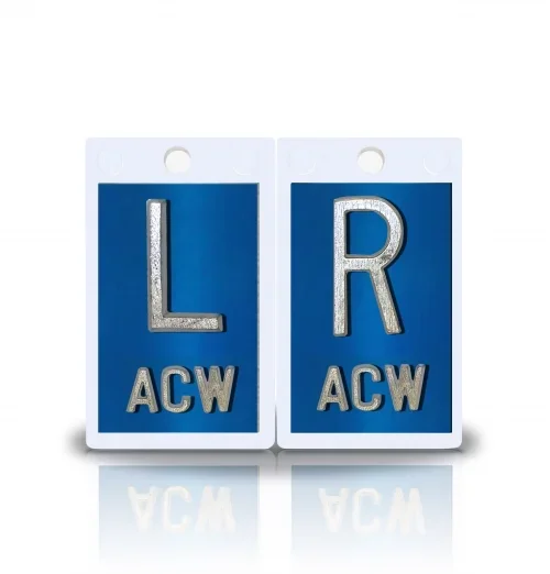 2″ Plastic X Ray Markers- Blue Sapphire Metallic Color