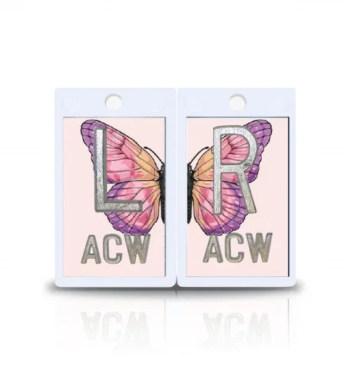 2″ Plastic X Ray Markers- Pink Butterfly Design