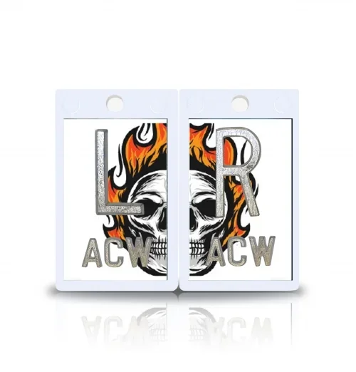 2″ Plastic X Ray Markers- Skull Flames Design