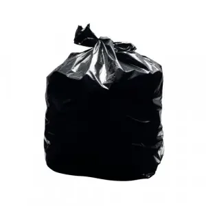 2Work Light Duty Refuse Sack LPDE Black 457x725x950mm (Pack of 200) KF73375