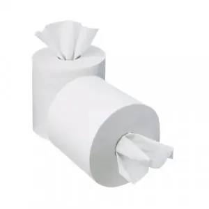 2Work Mini Centrefeed Roll 1-Ply 120m White (Pack of 12) KF03784