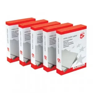 5 Star Copier Paper A4 80gsm White Ream-Wrapped (Pack of 2500)