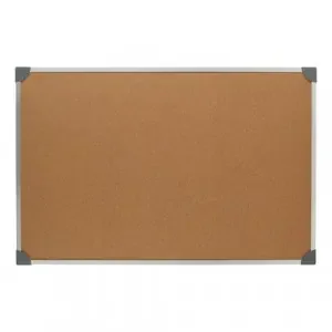 5 Star Office Cork Board with Wall Fixing Kit Aluminium Frame 900x600mm