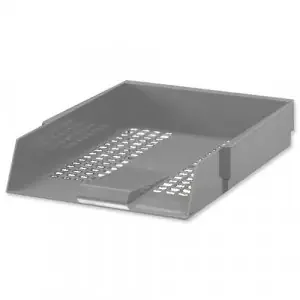 5 Star Office Letter Tray High-impact Polystyrene Foolscap Grey