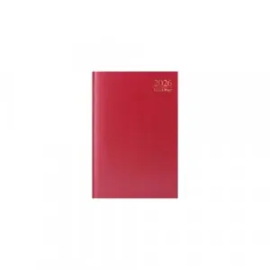 A4 2026 Day a Page Diary – Sat / Sun Split – Red (1)