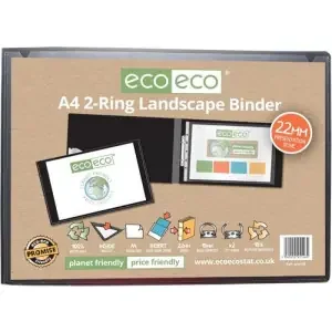 A4 Black 95% Recycled 2-O Ring Landscape Binder (1)