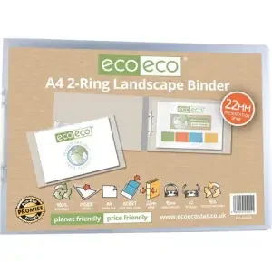 A4 Clear 95% Recycled 2-O Ring Landscape Binder (1)