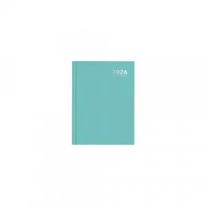 A5 2026 Day a Page Diary Bright Teal Casebound