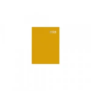 A5 2026 Day a Page Diary Bright Yellow Casebound