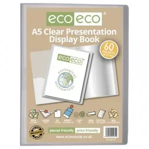 A5 50% Recycled Presentation Display Book with 60 Clear Pockets – Single