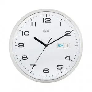 Acctim Supervisor Wall Clock 320mm Chrome/White 21027