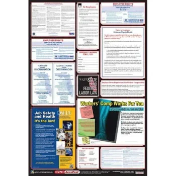 Accuform Poster Combo Federal-State OSHA Labor Law 40″X27″ Lam Plastic Wi