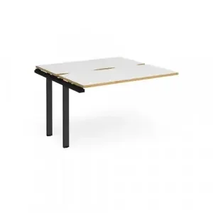Adapt add on unit single 1200mm x 1200mm – black frame, white top with oak edging