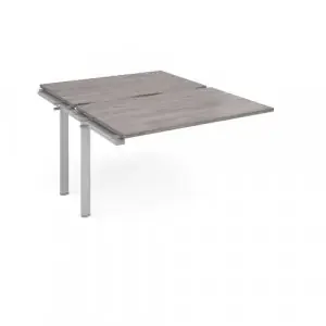 Adapt add on unit single 1200mm x 1600mm – silver frame, grey oak top