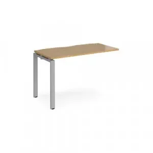 Adapt add on unit single 1200mm x 600mm – silver frame, oak top