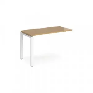 Adapt add on unit single 1200mm x 600mm – white frame, oak top