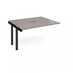 Adapt add on unit single 1400mm x 1200mm – black frame, grey oak top
