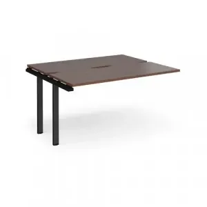 Adapt add on unit single 1400mm x 1200mm – black frame, walnut top