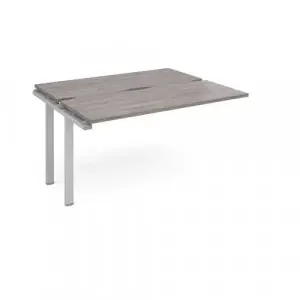 Adapt add on unit single 1400mm x 1200mm – silver frame, grey oak top