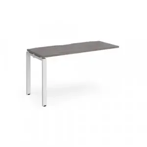 Adapt add on unit single 1400mm x 600mm – white frame, grey oak top