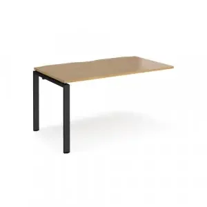 Adapt add on unit single 1400mm x 800mm – black frame, oak top