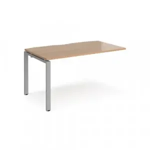 Adapt add on unit single 1400mm x 800mm – silver frame, beech top