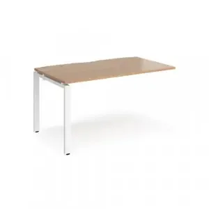 Adapt add on unit single 1400mm x 800mm – white frame, beech top