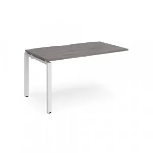 Adapt add on unit single 1400mm x 800mm – white frame, grey oak top