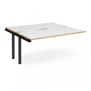 Adapt add on unit single 1600mm x 1600mm – black frame, white top with oak edging
