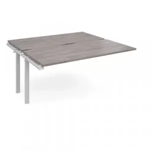 Adapt add on unit single 1600mm x 1600mm – white frame, grey oak top