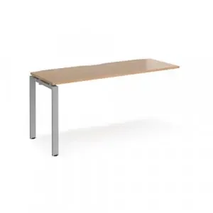 Adapt add on unit single 1600mm x 600mm – silver frame, beech top