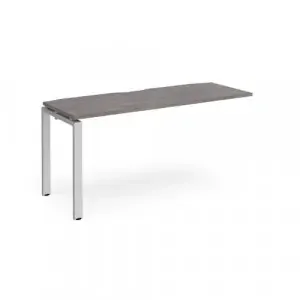 Adapt add on unit single 1600mm x 600mm – silver frame, grey oak top