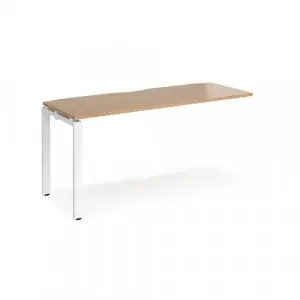 Adapt add on unit single 1600mm x 600mm – white frame, beech top