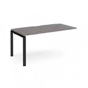 Adapt add on unit single 1600mm x 800mm – black frame, grey oak top