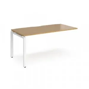 Adapt add on unit single 1600mm x 800mm – white frame, oak top