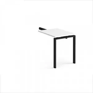 Adapt add on unit single return desk 800mm x 600mm – black frame, white top