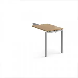 Adapt add on unit single return desk 800mm x 600mm – silver frame, oak top