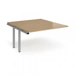 Adapt add on units back to back 1400mm x 1600mm – silver frame, oak top