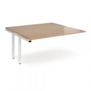 Adapt add on units back to back 1600mm x 1600mm – white frame, beech top