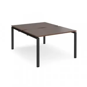 Adapt back to back desks 1200mm x 1600mm – black frame, walnut top